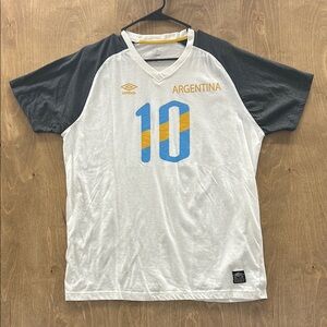 Umbro White and Black Sports Jersey with Bold Number Design